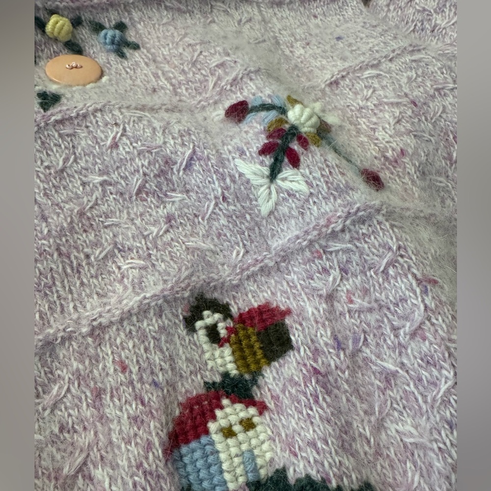 Brand New Angora & Wool Sweater with Embroidery - Picture 11 of 15